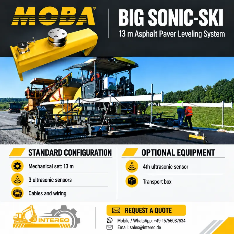 MOBA Big Sonic-Ski 13 m leveling system with three ultrasonic sensors and optional fourth sensor